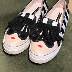 Alice + Olivia Women's Black and White Loafers